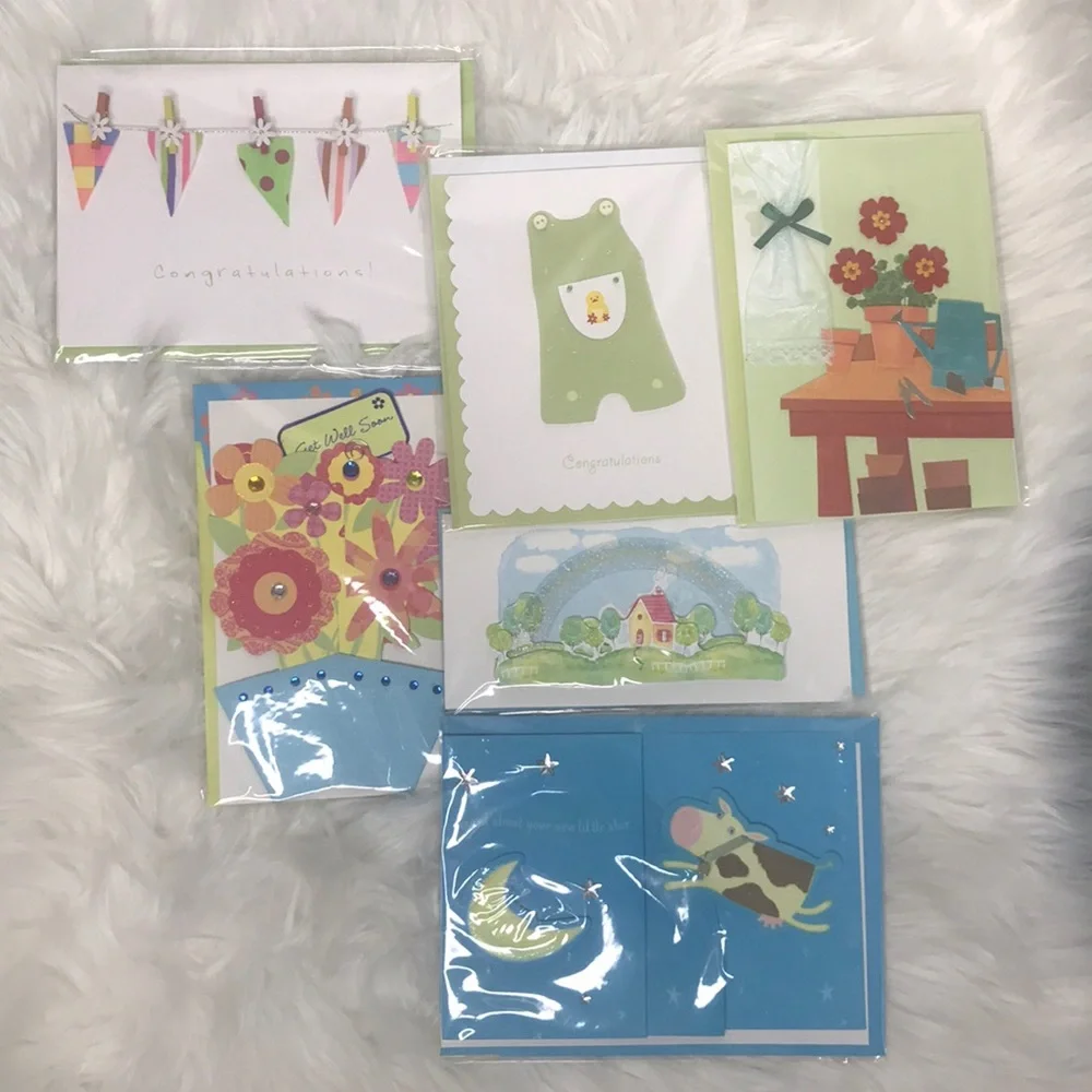 Greeting Card Bundle Set of 6 Cards Get Well Blank Brand New Handmade Gift - Picture 2 of 5